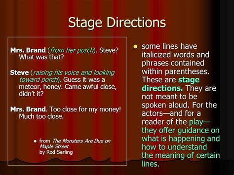 What do the Stage Directions in a Play Tell the Reader? An Insightful Exploration